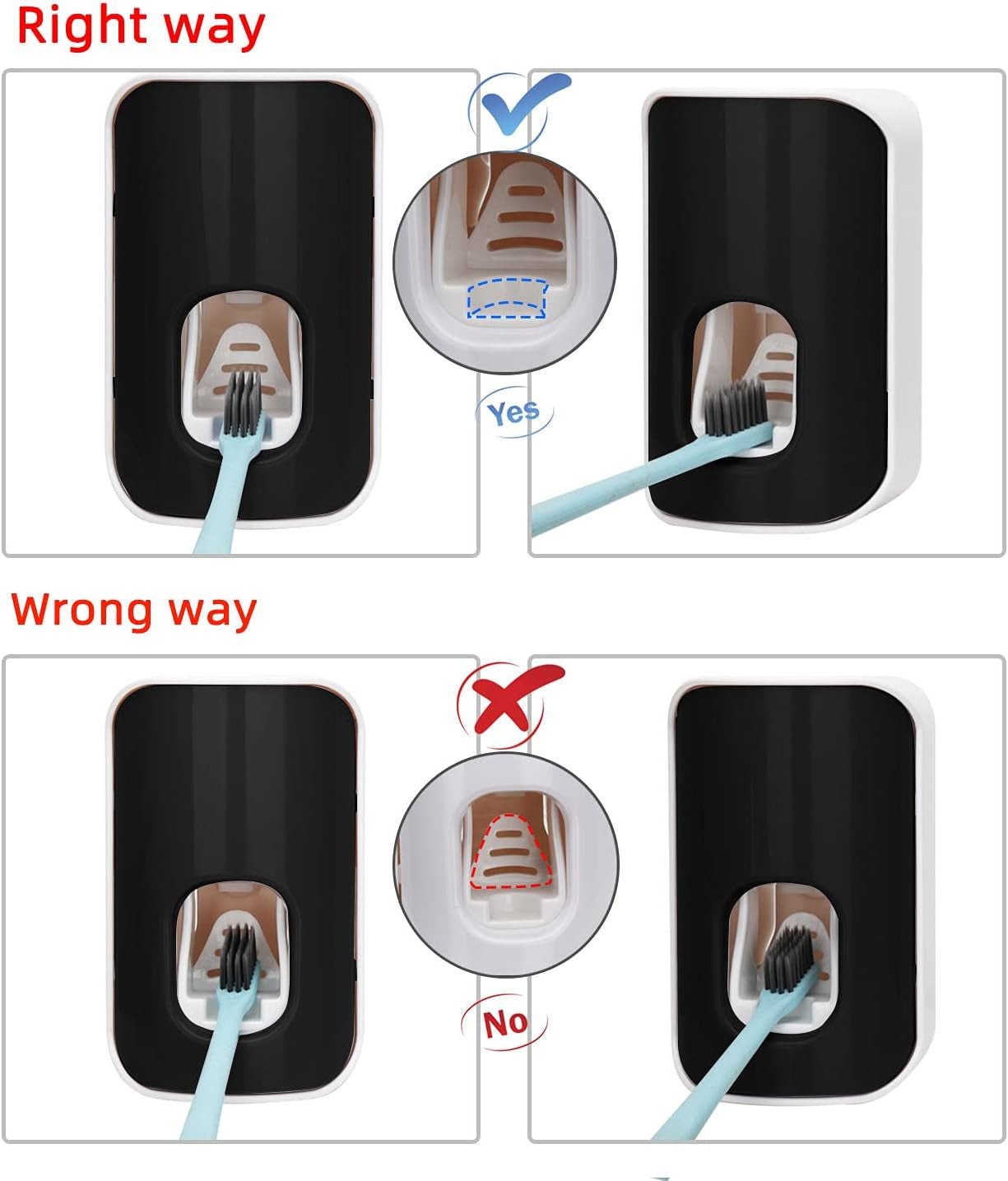 Set Di Dispenser Automatico Di Dentifricio Portaspazzolino, Con Ventosa Super Adesiva, Spremiagrumi per Dentifricio per Bagno Domestico a Mani Libere a Parete per Bambini