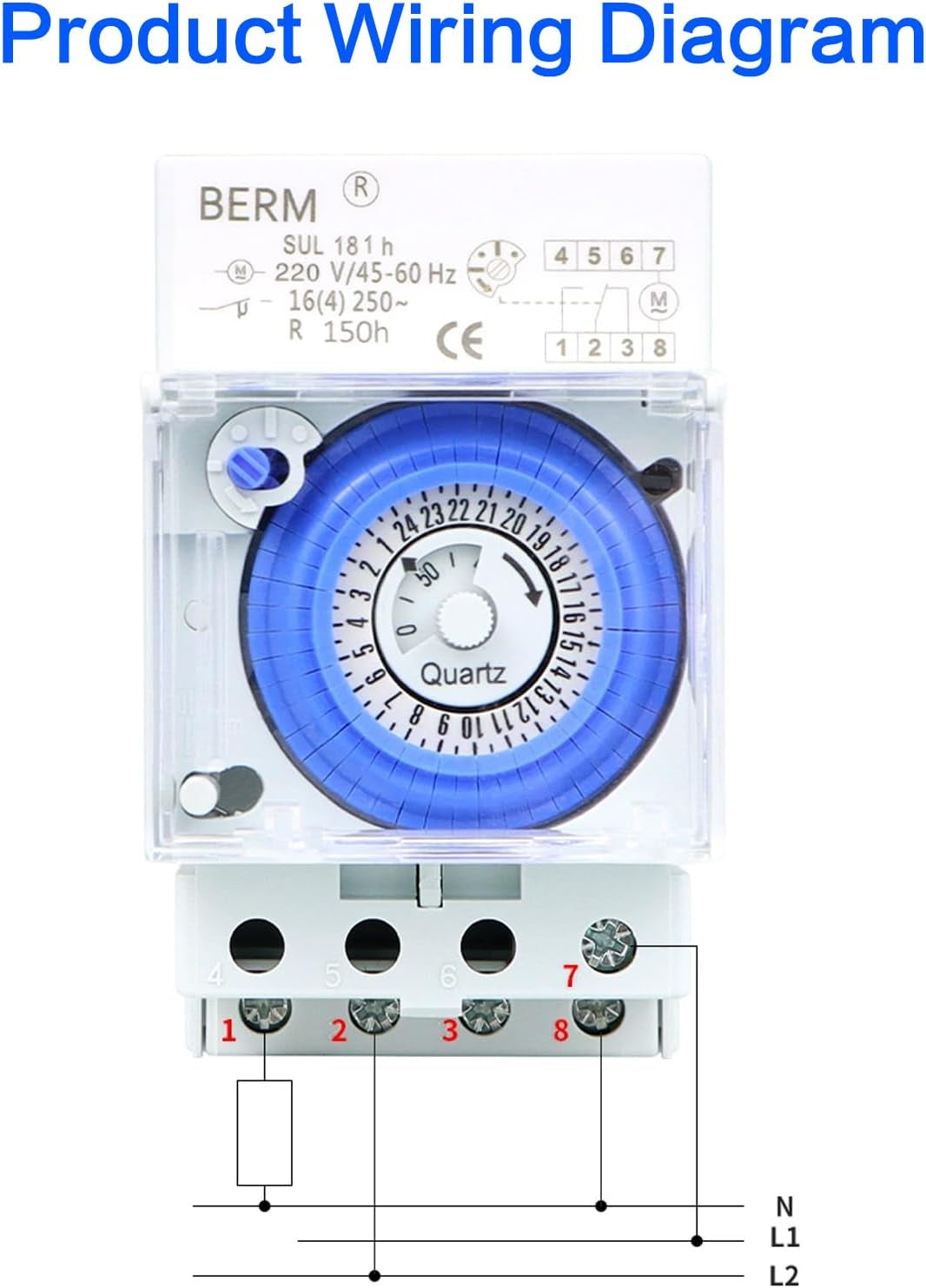 Timer Meccanico Impermeabile Programmabile Interruttore Orario 24 Ore per Esterno, AC230V