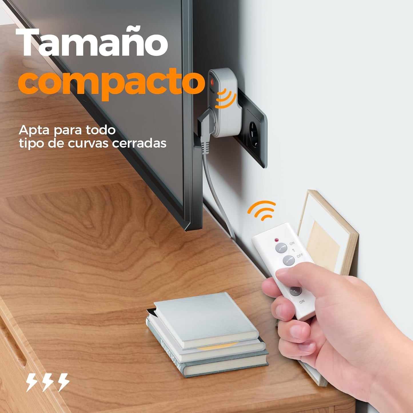 Presa Con Telecomando, 3+1 Insieme Presa Telecomandata, 3600W Prese Telecomandate, 30,5M Presa Con Telecomando a Distanza, Viene Fornito Con Batteria Prese Con Telecomando, Insieme Bianco