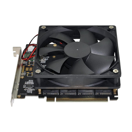 CY M.2 NVME Gen 3.0 Adattatore NVME M.2 AHCI X4 a PCI-E Express 3.0 Gen3 X16 Raid Card Con Ventola VROC Raid0 Hyper Adapter