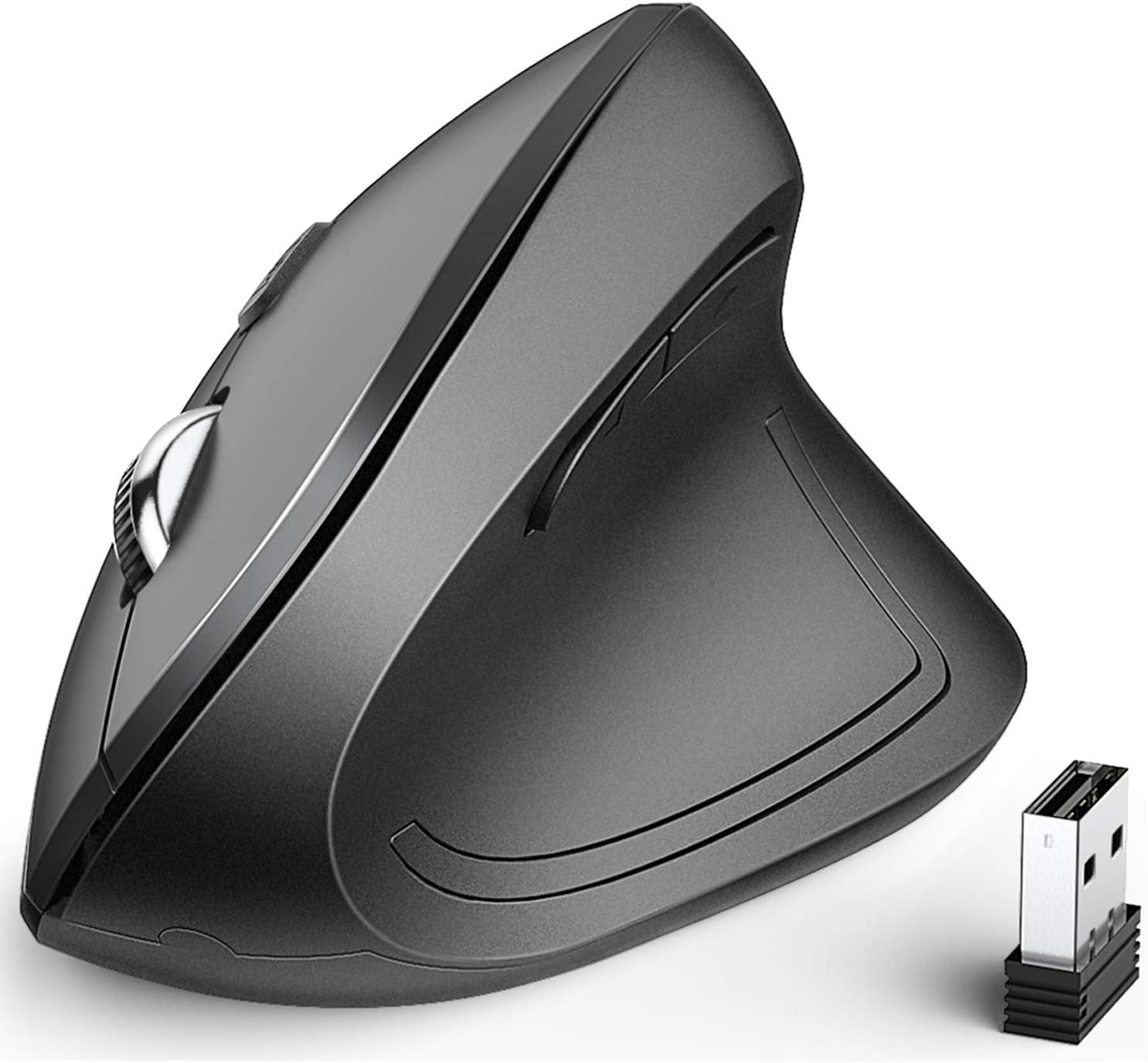 Mouse Verticale Mouse Senza Fili Ergonomico 6 Pulsanti Con DPI Regolabile 1000/1600/2000/2400 Mouse Ergonomico 2,4G Comodo per Laptop, Computer, Desktop, Mac, Windows, Mac OS