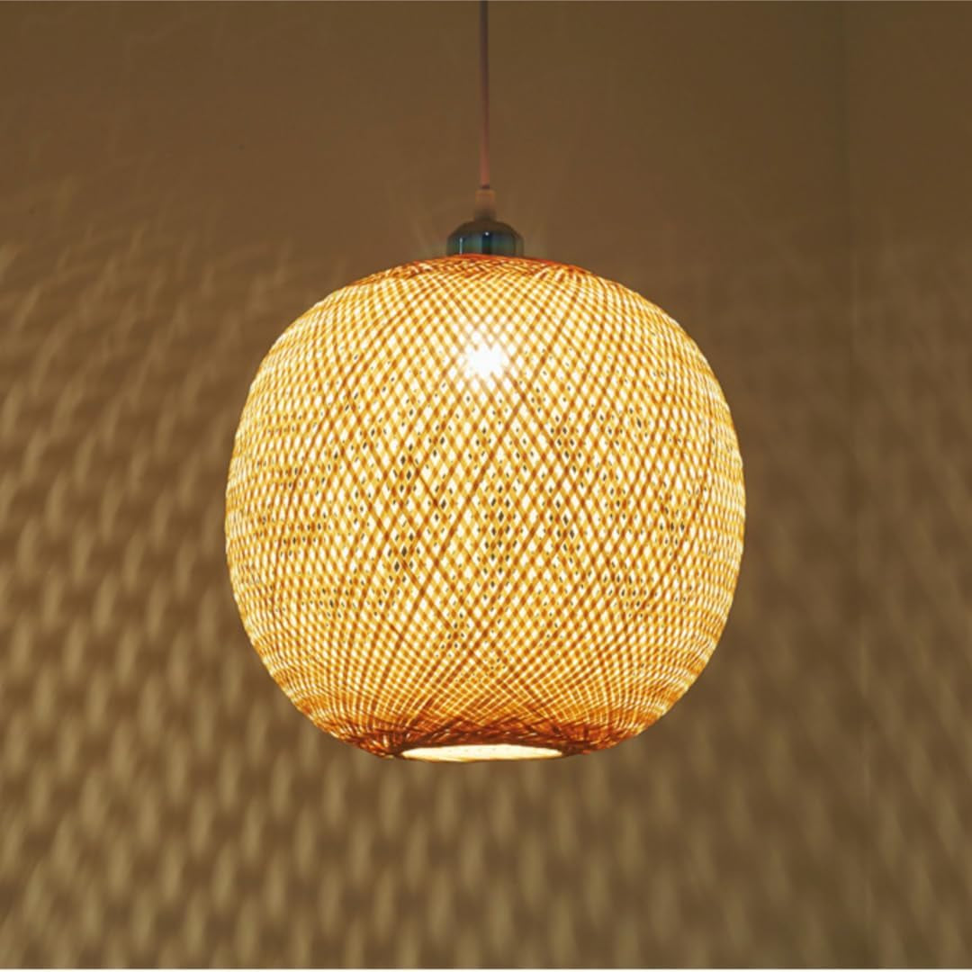 Elegante Lampada a Sospensione in Bambù Fatta a Mano in Stile Sud-Est Asiatico Lanterna Lampadario Lampada Da Soffitto Illuminazione a Soffitto per Ristorante, Soggiorno, Bancone Bar