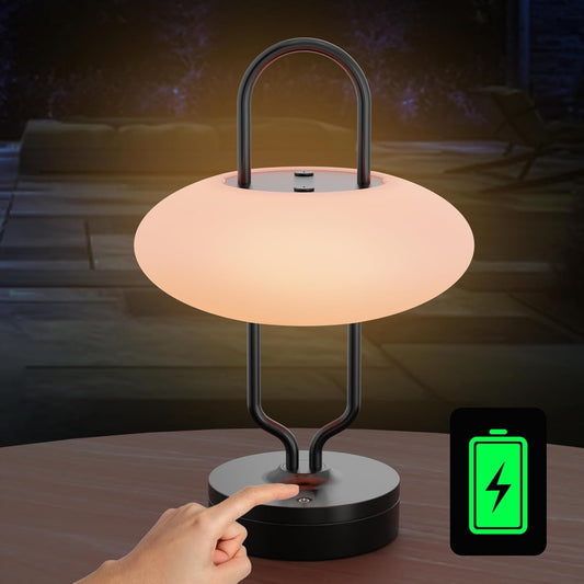 Lampada Da Tavolo a LED a Batteria, Senza Fili, Luce Calda, Dimmerabile, 8 Colori, Cambia Colore, Batteria a LED, Impermeabile, IP54, Ideale per Casa, Giardino, Balcone, Tavolo Da Pranzo