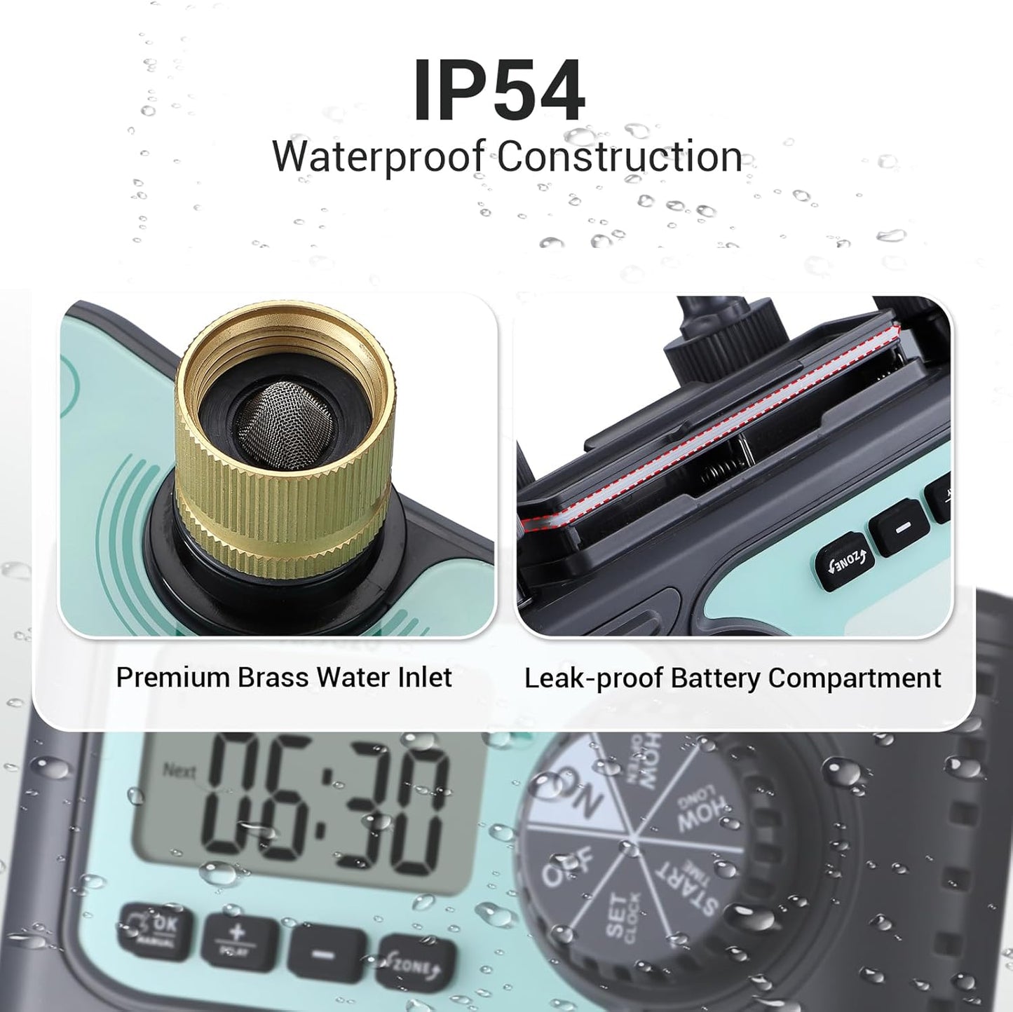 Centralina Irrigazione 4 Vie, 4 Programmi Di Irrigazione, Timer Irrigazione Automatica, Ritardo per Pioggia, Modalità Manuale, Programmatore Irrigazione per Prato E Giardino