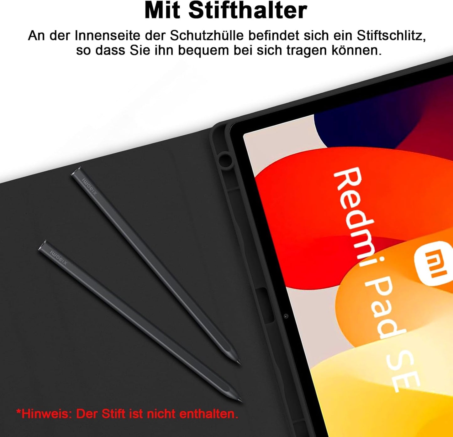 per Xiaomi Redmi Pad SE 11" 2023 Custodia Con Tastiera, Tastiera Rimovibile Con Layout QWERTZ Con Custodia per Xiaomi Redmi Pad SE 2023 11 Pollici, Nero