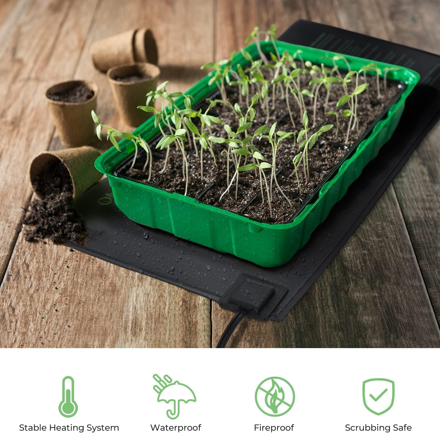 Tappetino Riscaldante Tappeti Riscaldanti per Animali Idroponica 2 Pezzi, 21 Watt Tappeto Piastra Riscaldante per Serra Germinazione Giardino Idroponica Rettile Terrario, 25X52 Cm