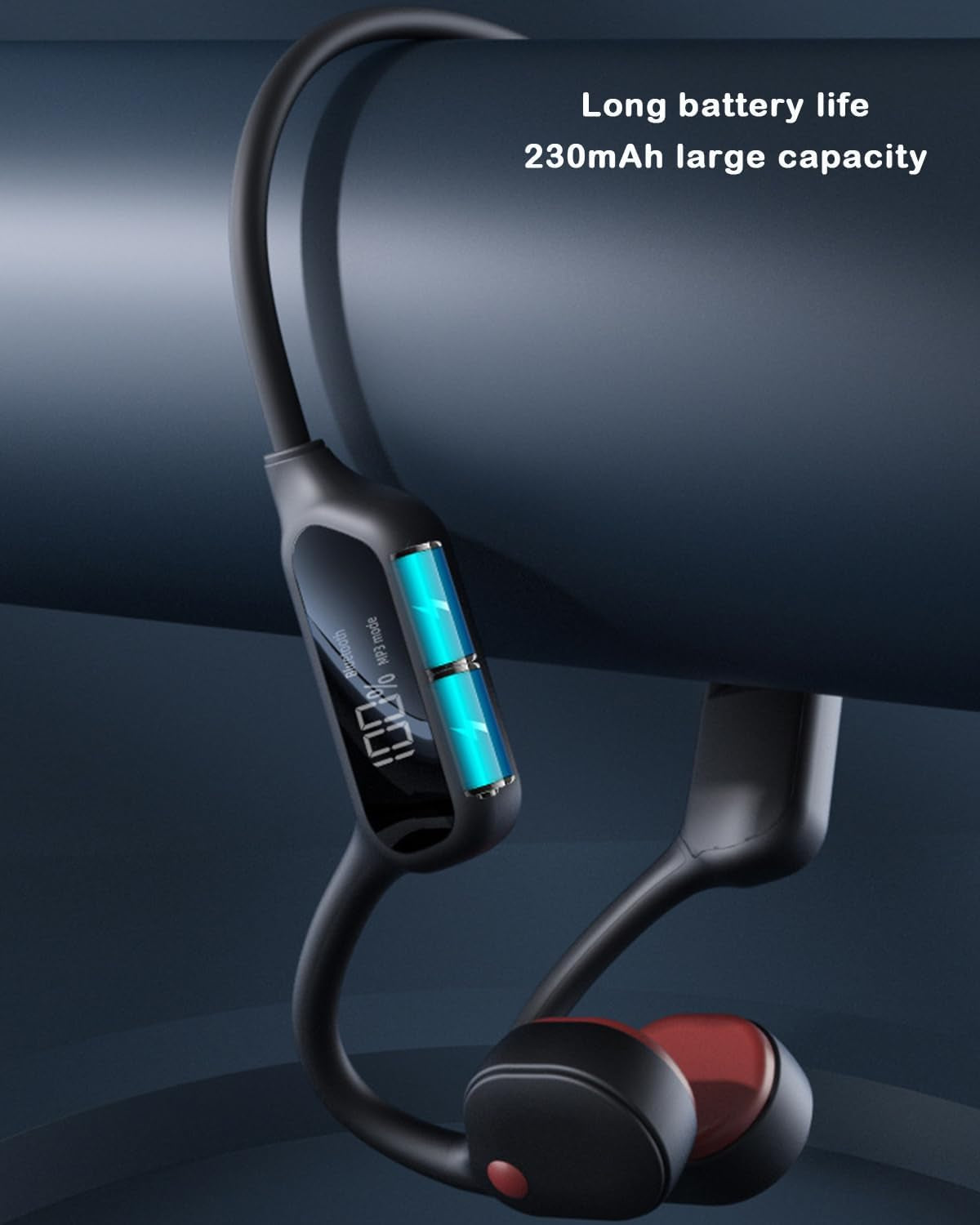 Cuffie a Conduzione Ossea Impermeabili, Cuffie Da Nuoto IPX8 Con Memoria 32G,Cuffie Sportive Bluetooth 5.3 Con Orecchio Aperto Con Microfono Wireless per Corsa,Nuoto, Ciclismo, Allenamento(Rosso+Nero)