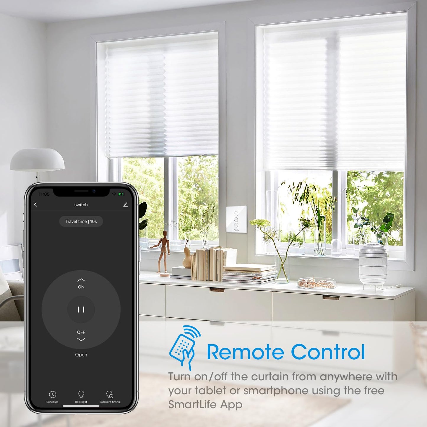 Interruttore per Tapparelle Wlan – Intelligente Controllo per Tapparelle Compatibile Con Alexa, Google Assistant, Siri – Timer per Persiane, Tapparelle, Tenda, Tenda