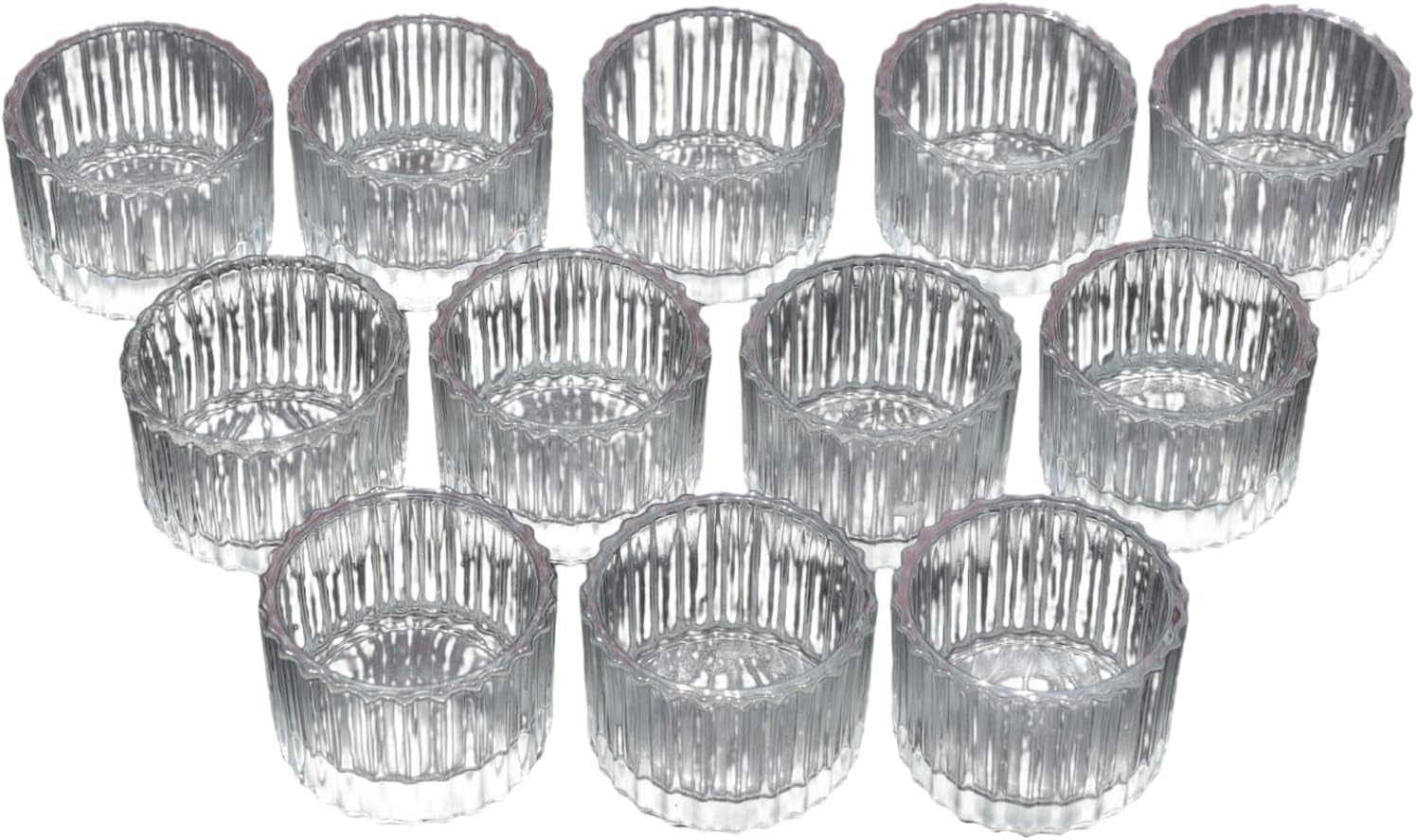 Set Di Bicchiere Candela in Vetro Da 12,5 X 3,5 Cm, Colore: Trasparente