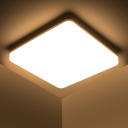 48W Plafoniera LED Quadrata - Lampada Da Soffitto Luce 3000K - Plafoniera Soffitto Bianco Caldo 4320LM - Plafoniera Led Soffitto 30Cm - Moderno Plafoniera Bagno IP44 Cucina Soggiorno Corridoio