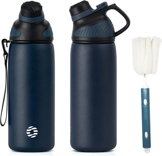Borraccia Termica Con Tappo Magnetico 1L, 800Ml, 600Ml, 400Ml Bottiglia Termica per Bambini - Senza Bpa/Senza Perdite Borracce Acciaio Inox per Scuola, Sport, Palestra, Ciclismo