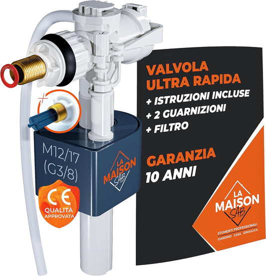 Galleggiante Cassetta Wc Riempimento Ultrarapido Facile Da Montare[Pronto All'Uso=Filtro + Istruzioni Incluse] Meccanismo Qualità Premium Fino a 1 Millione Di Innesto. Rubinetto Meccanismo Universale