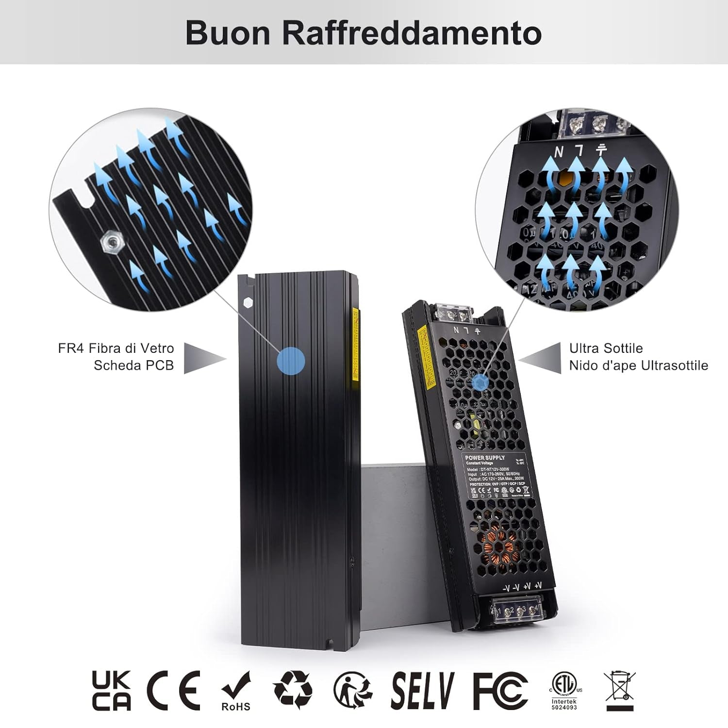 Trasformatore LED 12V 300W Alimentatore 25A Driver LED AC 170-260V a DC 12V Trasformatori Adattatore LED a Tensione Costante LED Power Supply Bassa Tensione per Strisce Luci Lampada LED