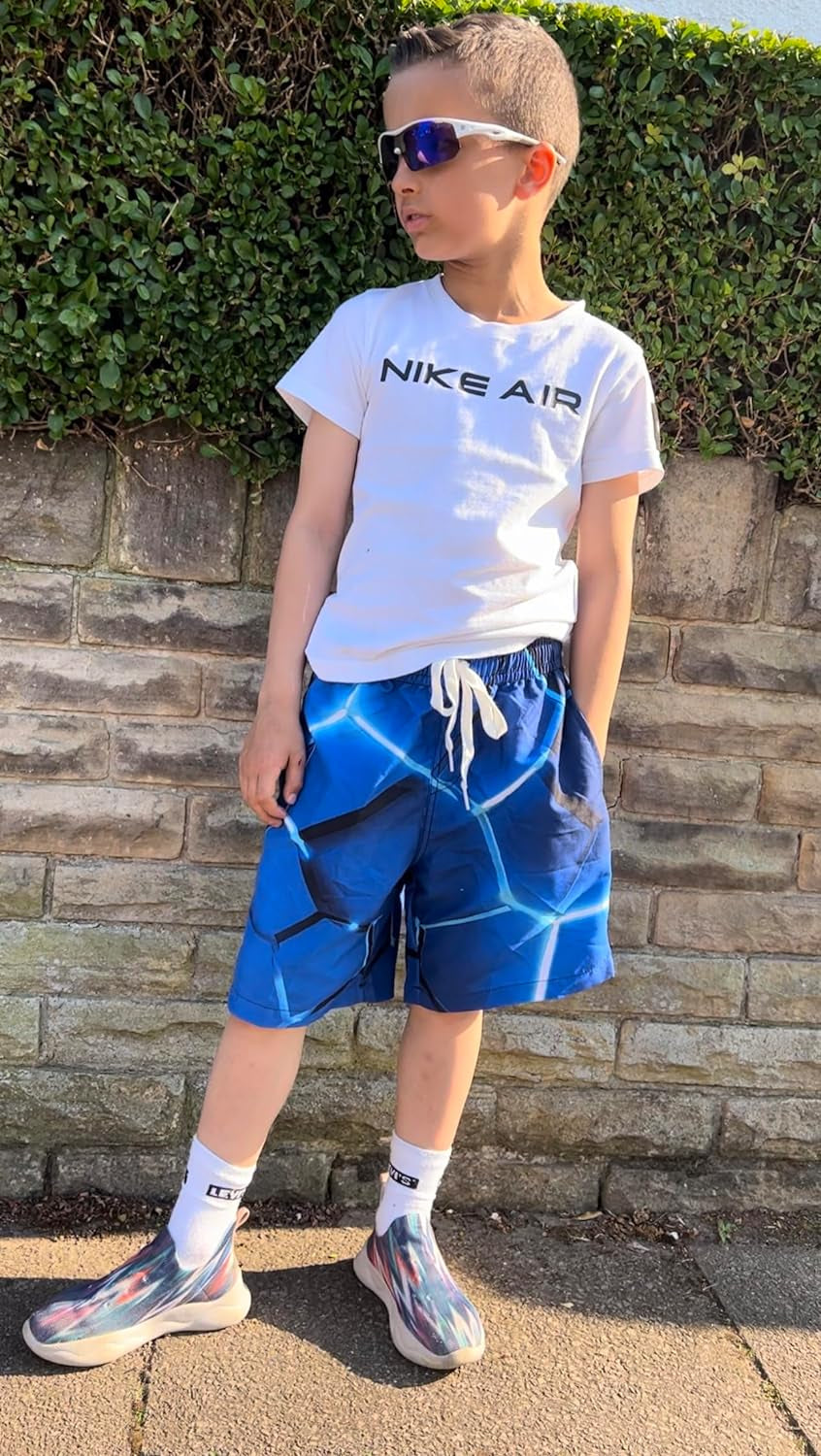 Pantaloncini Da Bagno Bambino Ragazzi 3D Graphic Costume Da Bagno Estate Asciugatura Veloce Pantaloncini Da Spiaggia Con Fodera in Rete 6-14 Anni