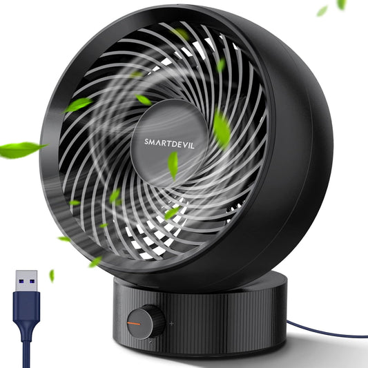 Ventilatore Usb,Ventilatori Da Tavolo Mini USB Ventilatore Silenzioso 180 Tipi Di Velocità Del Vento, Portatile Del Può Regolare Su E Giù 20°, per Scrivania/Casa/Viaggiare-Nero