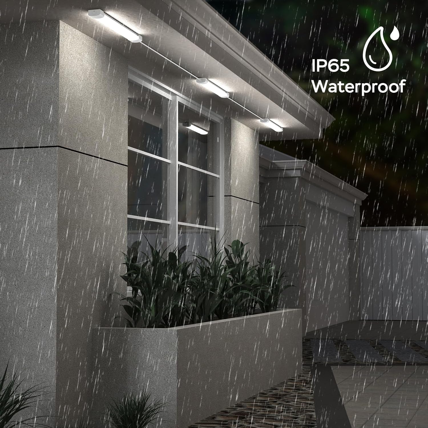 Plafoniera LED Soffitto 40Cm Con Spina Plug and Play O Cablata, Semplice Collegamento in Serie Plafoniera Garage 16W 1760LM Bianco Freddo 5000K, Barra LED Tubo Impermeabile IP65, 1 Pezzi