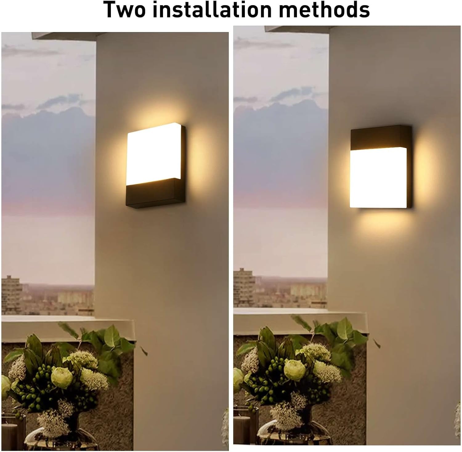 Applique Da Parete Esterno 18W Lampada Da Parete Led Esterna Impermeabile IP65 Luce a Muro in Alluminio Esterni Luci Da Parete per Balcone Giardino Veranda Garage Patio 3000K - Bianco Caldo