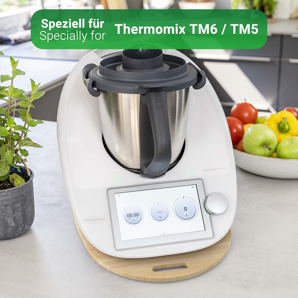 Tavola Scorrevole per Bimby TM6 TM5 in Legno, Vassoio Scorrevole per Thermomix, Facile Da Spostare