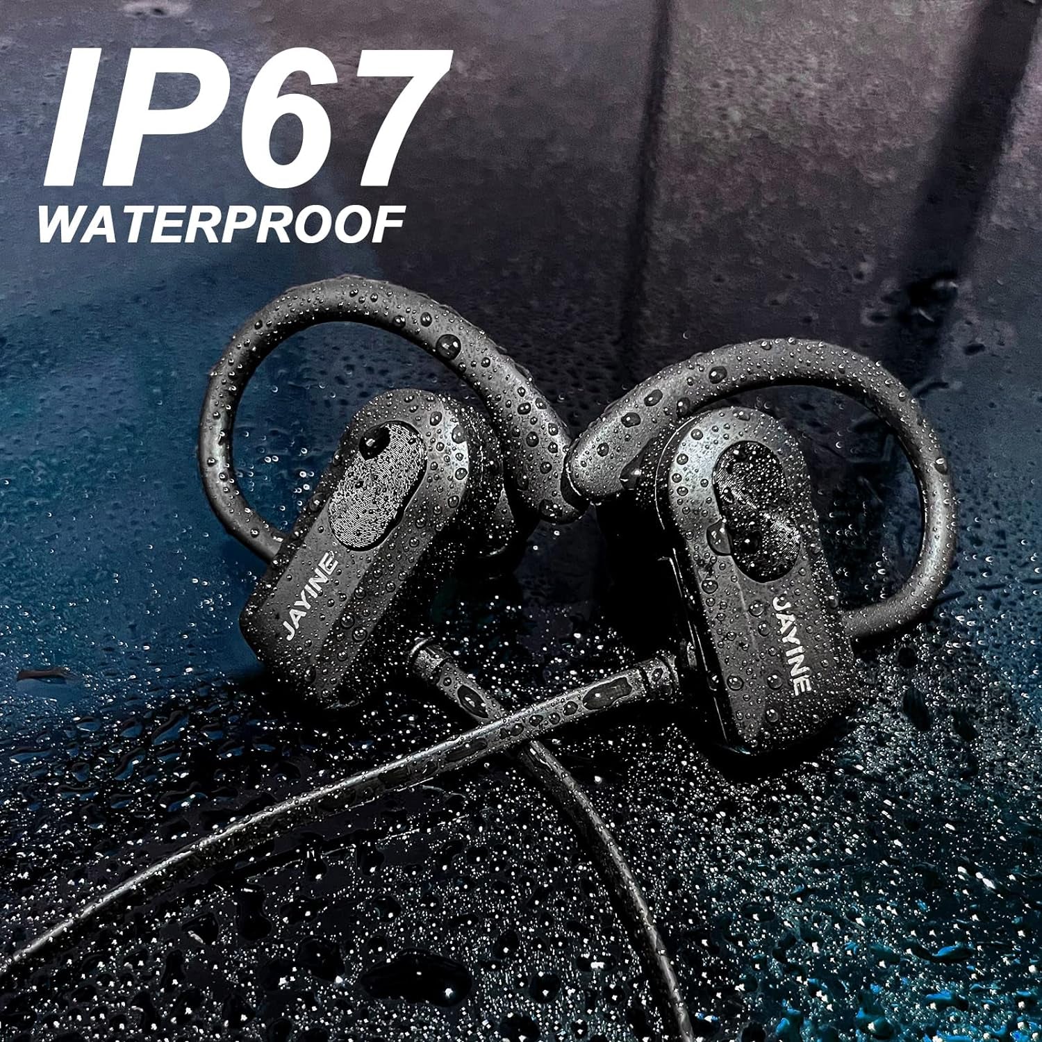 Cuffie Bluetooth in Orecchio, Cuffie Senza Fili Con Microfono 24H Playtime Auricolari Bluetooth 5.3 HD Deep Bass Stereo IP67 Impermeabili Da Corsa Auricolari Senza Fili
