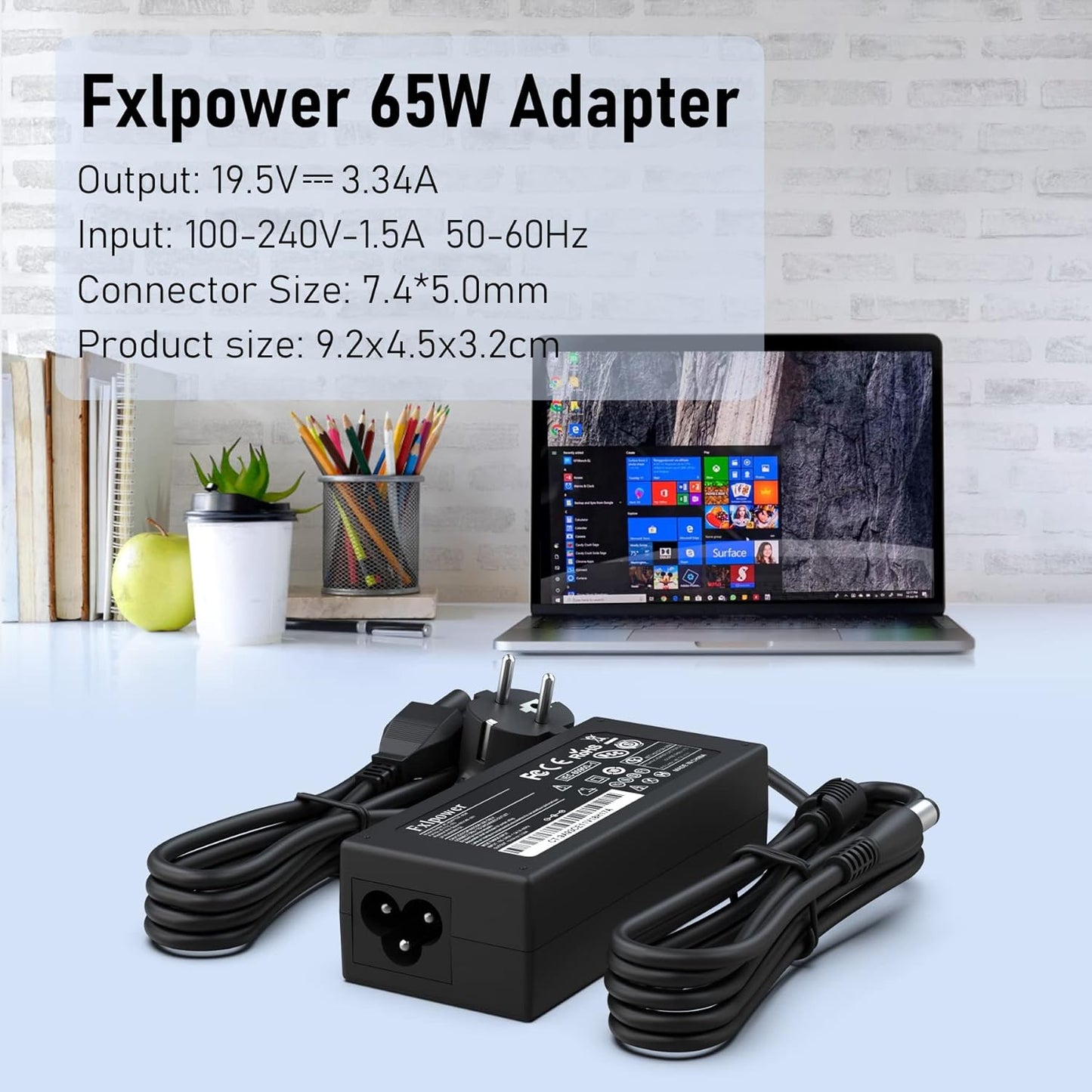 Alimentatore 65W per Dell Latitude E5440 E7270 E6430S E5430 E6530 E7470 E7240 E7270 E5420 E6320 D620 E6410 E6420 E6510 19,5V 3,34A Caricatore Adattatore per Dell -7,4 * 5,0 Mm