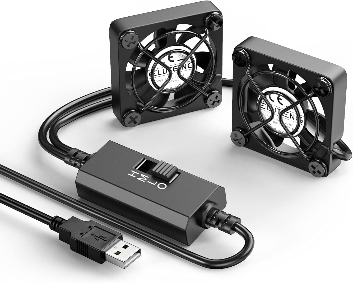 2 in 1 Ventola PC Portatile 40Mm Ventilatore USB 3 Velocità Regolabili Ventilatore 5500 RPM Vento Forte Mini Fan PC per PC TV Box Router Xbox PS4 Playstation, Nero