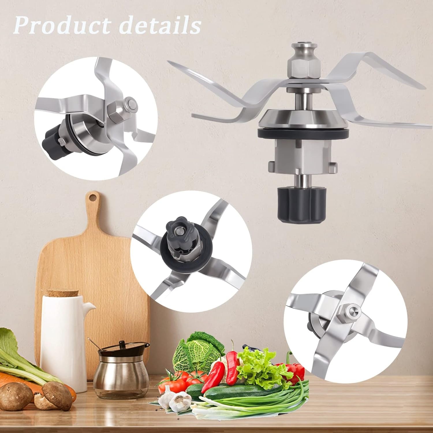 Lama Di Ricambio Compatibile Con Silvercrest Monsieur Cuisine Connect E Monsieur Cuisine Smart Robot Da Cucina in Acciaio Inox Con Guarnizione E Spazzola Di Pulizia