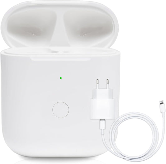 Custodia Di Ricarica Compatibile Con Airpods 1 E 2 Generazione, Wireless Charging Case Con Sincronizzazione Bluetooth, Carica Fino a 5 Volte Completa, Custodia Molto Resistente