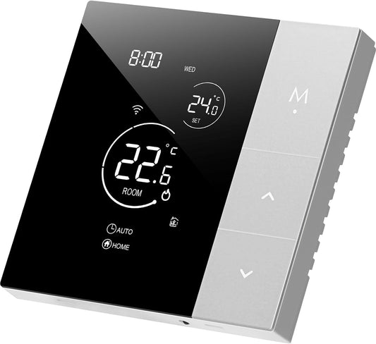 Tuya Termostato Wifi per Riscaldamento Elettrico,Termostati Intelligenti Programmabili Digital Del Pannello Di Tocco Grande Schermo per Riscaldamento Pavimento Compatibile Con Alexa 16A TGP508