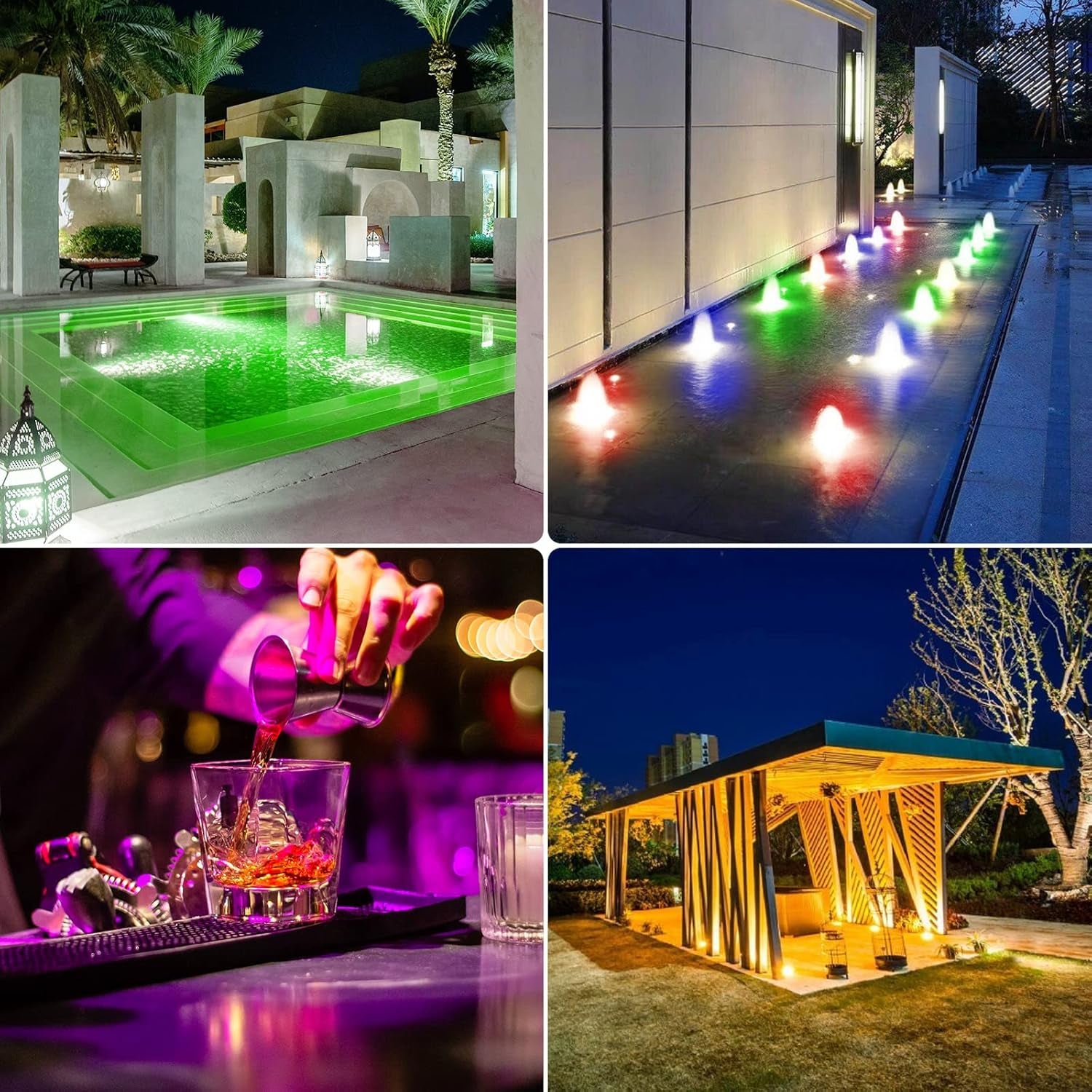 Luci per Piscina, Luci per Piscina a LED Subacquee Con Magneti E Ventose, Luci per Laghetti Subacquee IP68, 16 Colori, Telecomando RF, per Feste in Vasca Idromassaggio Con Fontana 4Pack