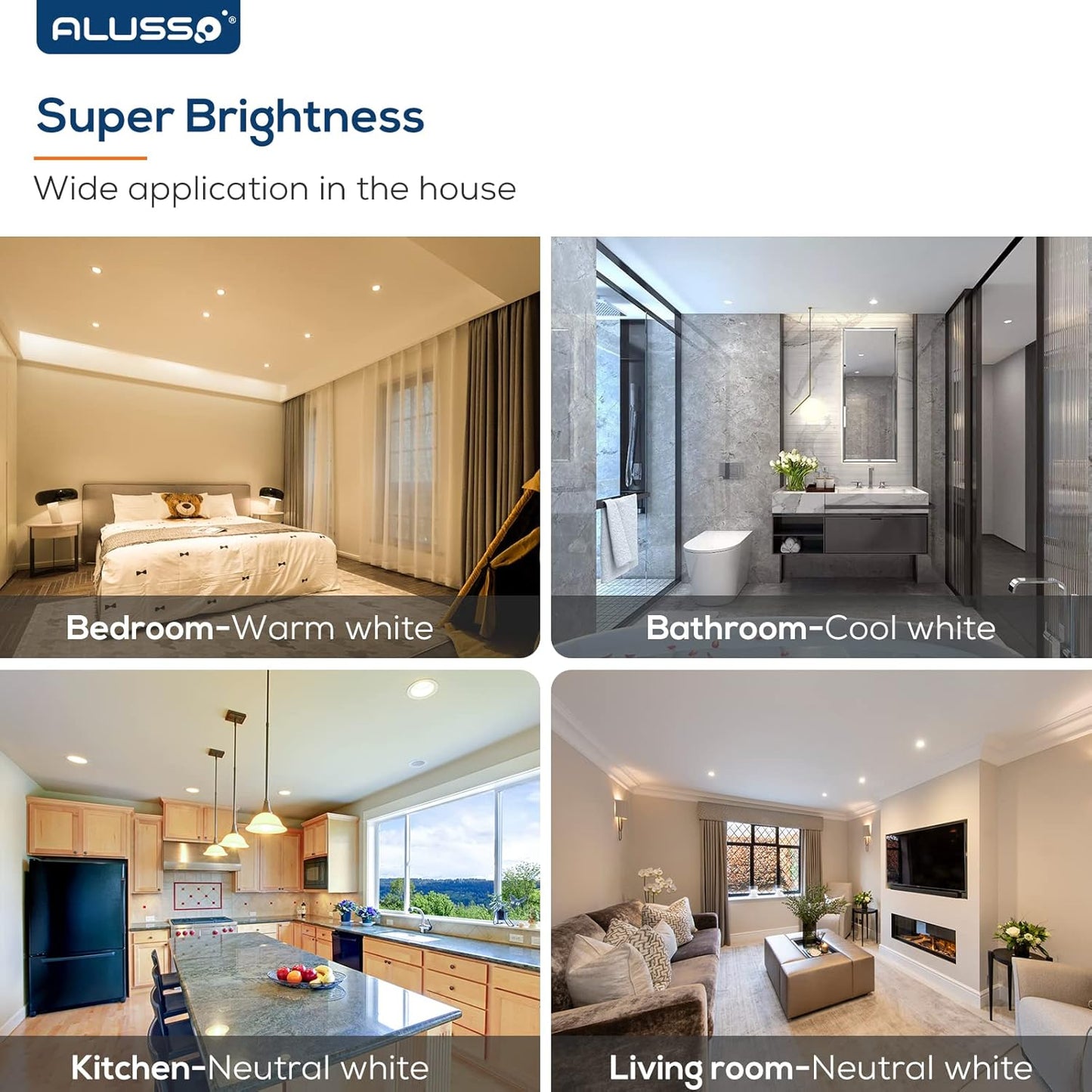 6 Faretti LED Da Incasso, 5W 400LM Luci Da Soffitto Interno, Dimmerabile IP65 per Bagno, Bianco Caldo 3000K Bianca Naturale 4000K Bianco Freddo 6500K, Apertura Ø75-85Mm, Ultra Sottile 30Mm