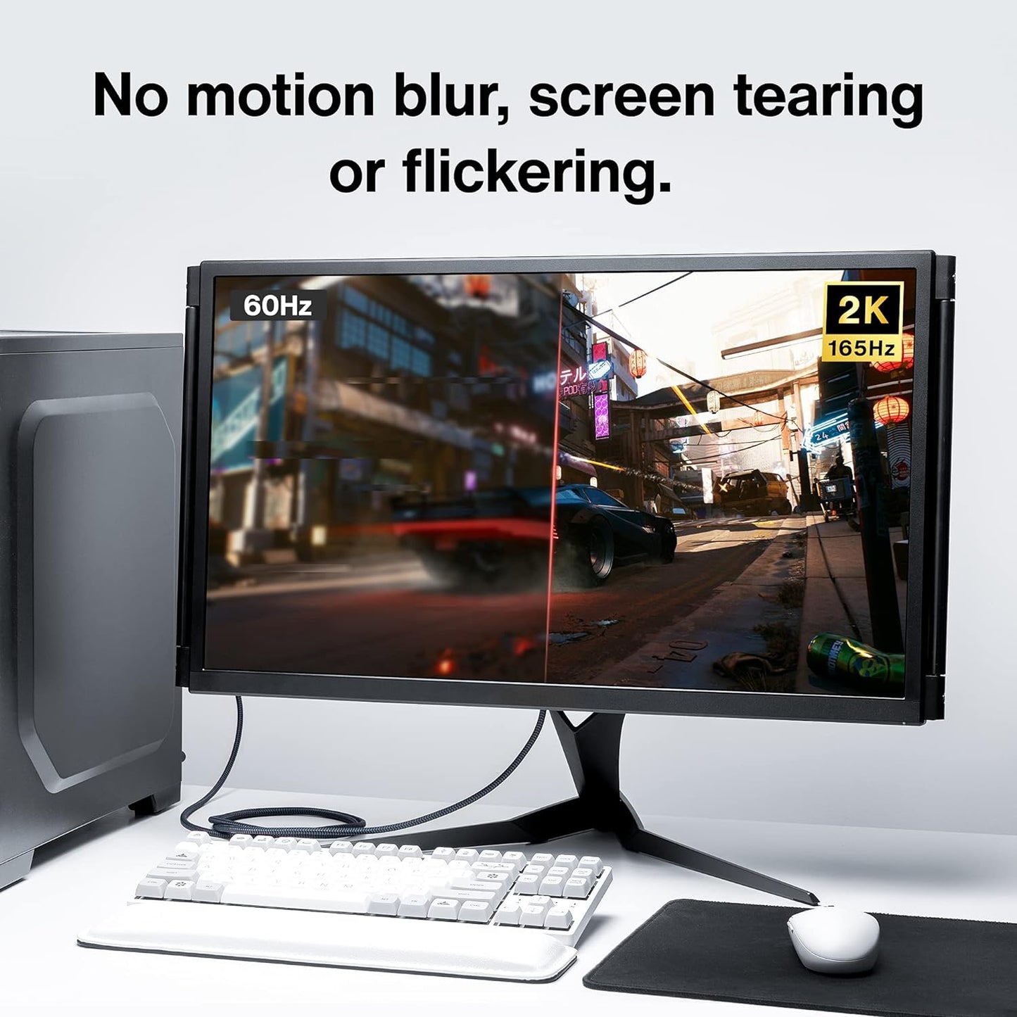 Cavo Displayport a Displayport - Cavo DP a DP Nylon Intrecciato [2K@165Hz, 2K@144Hz, 4K@60Hz] Cavo per Monitor, Display Port Alta Velocità, 3M/6Ft
