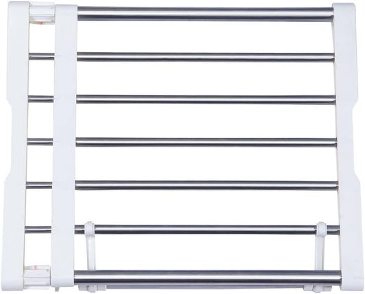 Scaffale Telescopico per Armadio in Metallo Mensole Estensibile Non Richiede Forature Divisori per Scaffali Separatore Organizzare Ripiano per Camera Da Letto Bagno Cucina Regolabile