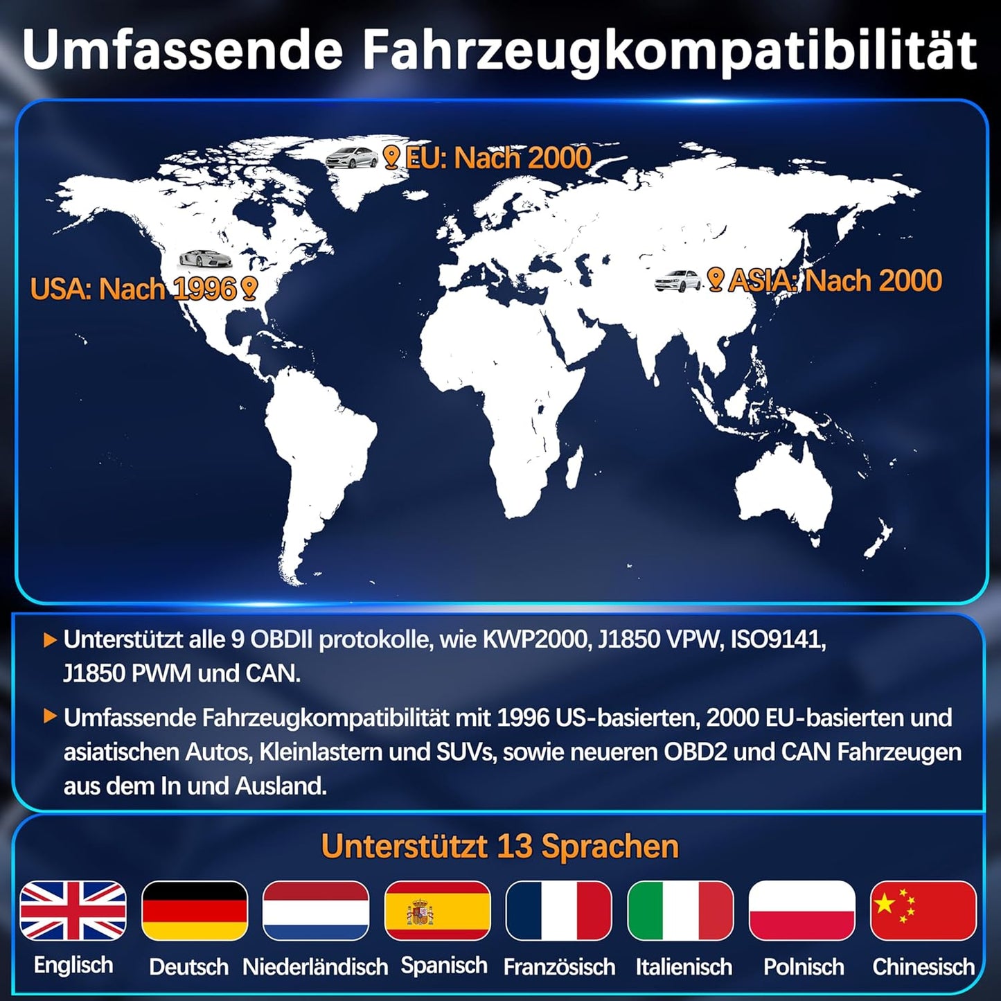 OBD2 - Dispositivo Diagnostico per Auto, OBD, ODB2, Lettore Di Codice Di Errore, Adattatore V619