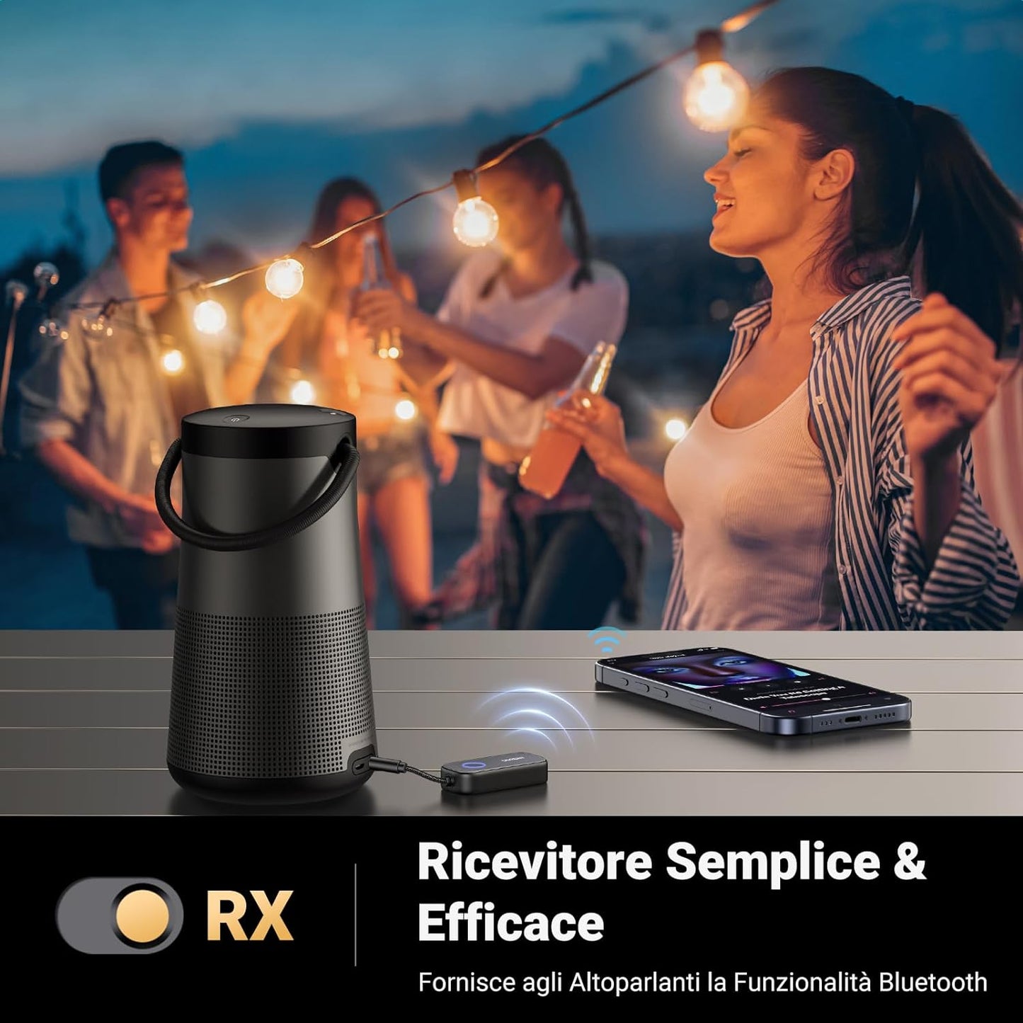 Adattatore Bluetooth 5.2 Trasmettitore E Ricevitore 2 in 1 Audio Bluetooth Con Microfono Integrato Trasmettitore Ricevitore Jack Bluetooth per Auto Altoparlanti TV Cuffie