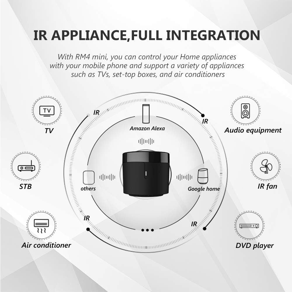 - RM4 Mini - Telecomando Universale IR Audio/Video, Hub Remoto Wifi per La Casa Intelligente, Compatibile Con Alexa