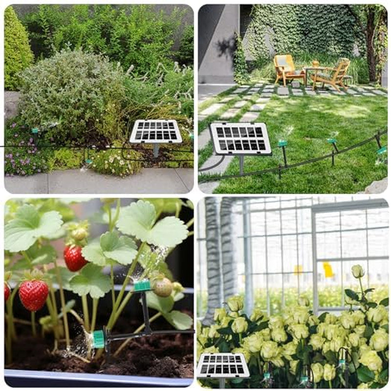 Sistema Di Irrigazione Solare, Sistema Di Irrigazione Automatico Da Giardino, 12 Modalità Timer + Tubo Da 15 M, Funzione Di Allarme per Giardino, Balcone, Piante in Vaso All'Aperto