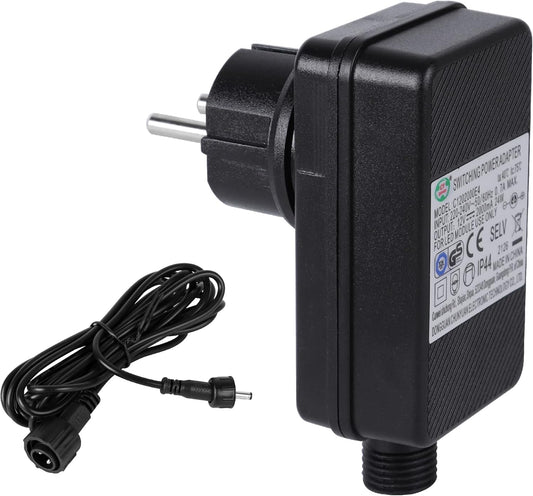 Adattatore LED per Illuminazione Da Giardino,Alimentatore LED IP44 per Faretti Da Giardino 12V DC E Cavo Impermeabile per Luci Esterne Da 2,5 M 1 Confezione