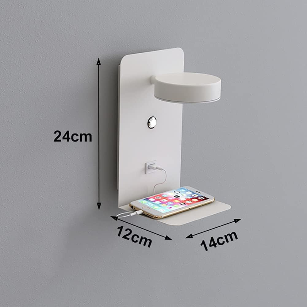 Applique Da Parete LED Con Porte USB, 2 Pezzi Lampada Da Parete Dimmerabile Al Tocco Camera Da Letto12W Con Spina, Lampada Da Muro Interno Bianco Moderna Ruotabile 350°, Luce Da Lettura Comodino