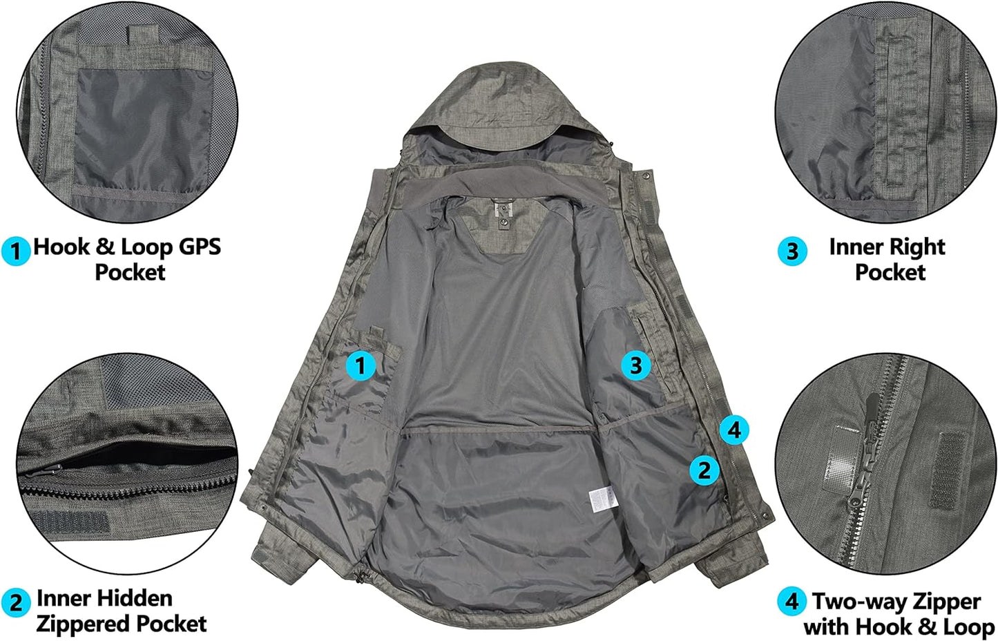 Giacca Da Sci Da Uomo 3 in 1, Impermeabile, per Neve, Pioggia, Invernale, Con Interno in Softshell Termico
