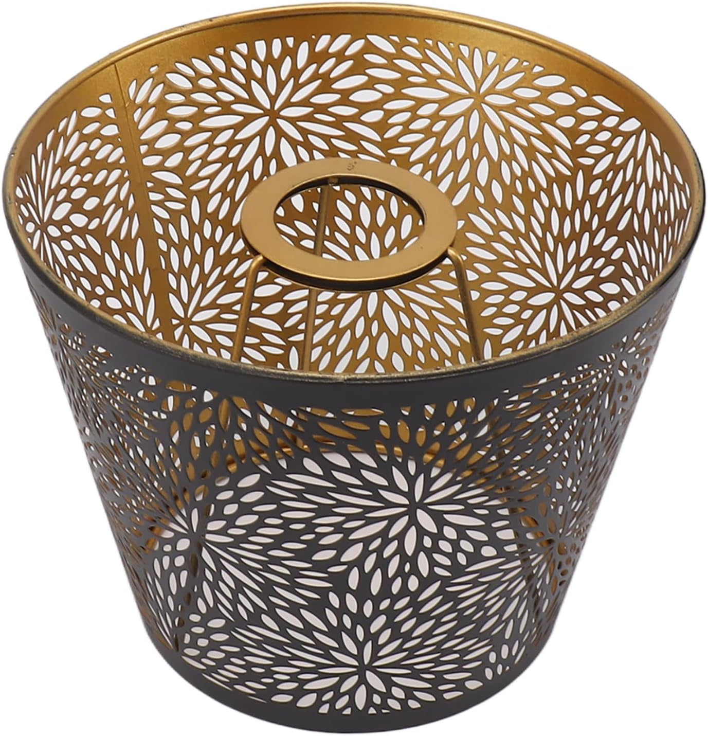 Copriparalume in Metallo, Paralume E26 E27 Con Decoro Interno Oro per Lampada Da Tavolo