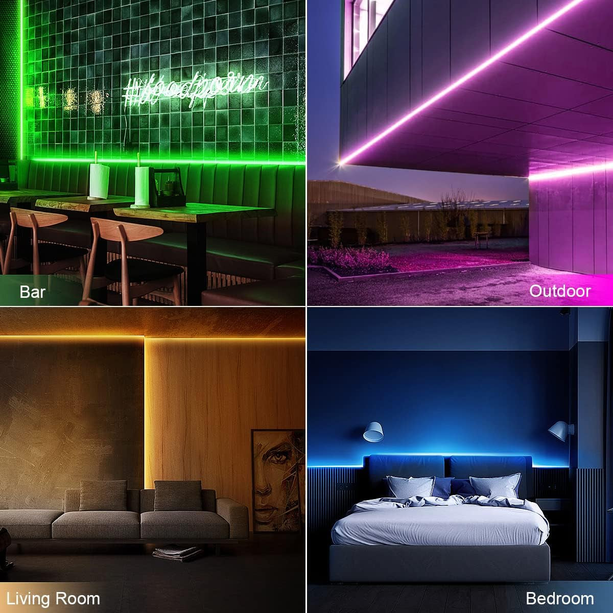 Striscia LED RGB Al Neon, IP65, Impermeabile, in Silicone Flessibile, Con Alexa, Telecomando, Controllo App, Sincronizzazione Musicale, Funzionante, Striscia LED per Interni Ed Esterni, Decorazione