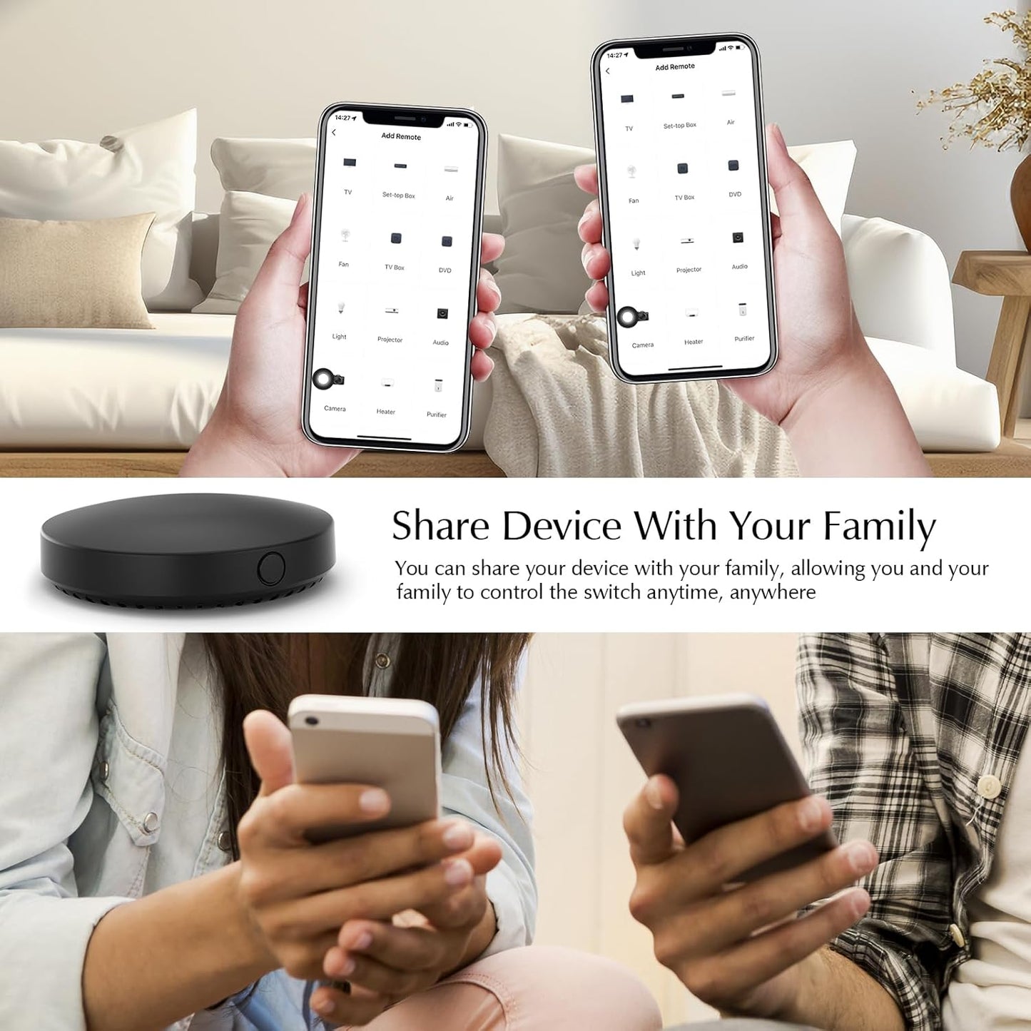 Emylo Smart Home Hub, Telecomando Universale Intelligente Telecomando Condizionatore Universale Wireless, Dispositivo IR+RF, Compatibile Con Tuya Smart Controllo Vocale Alexa Google Home