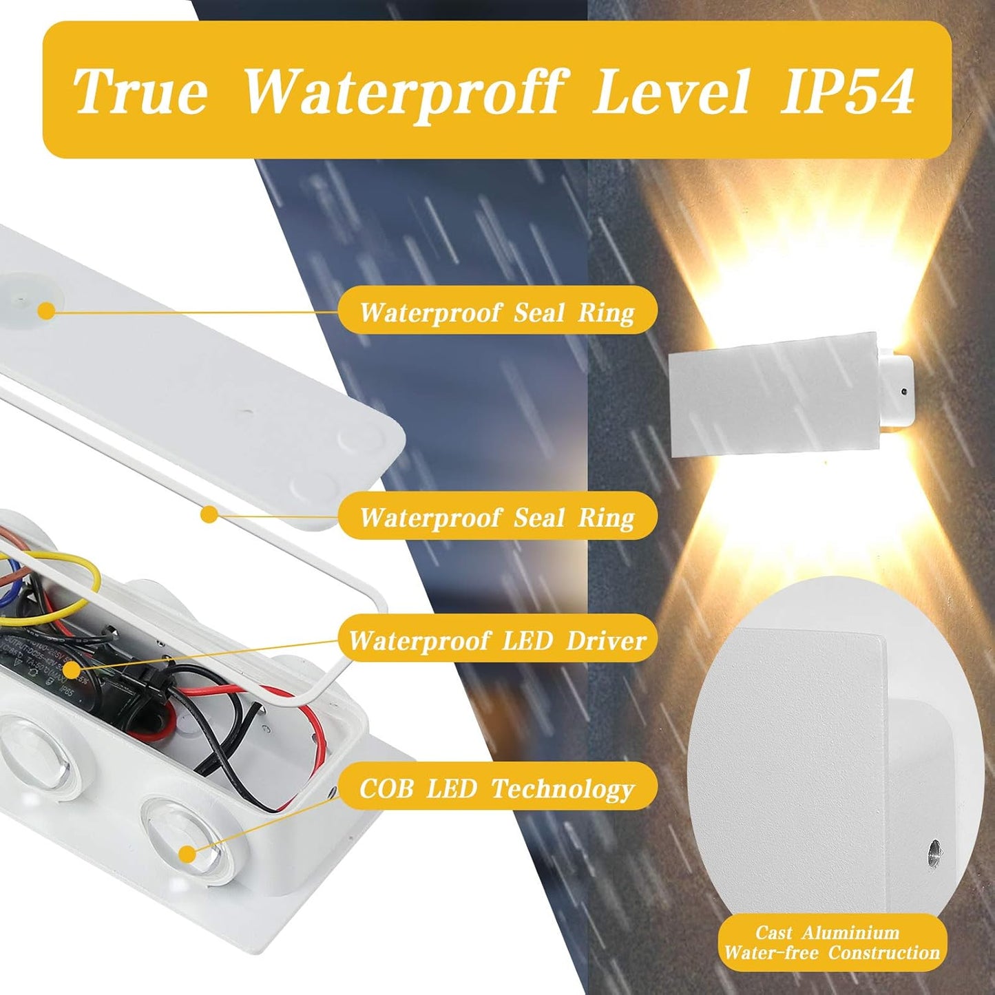 Lampada Da Parete a LED Da 6 W, per Interni, in Alluminio, IP54, Impermeabile, per Soggiorno, Camera Da Letto, Corridoio, Scale, Bianco Caldo