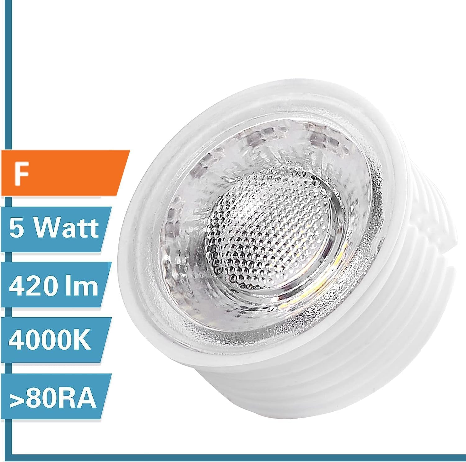 10 Moduli LED Come Ricambio GU10 – 5 W 38 ° Dimmerabile in Ceramica Super Piatta 230 V – Lampadina per Faretto Da Incasso Lampada Lampada Faretto (Bianco Neutro 4000 K)