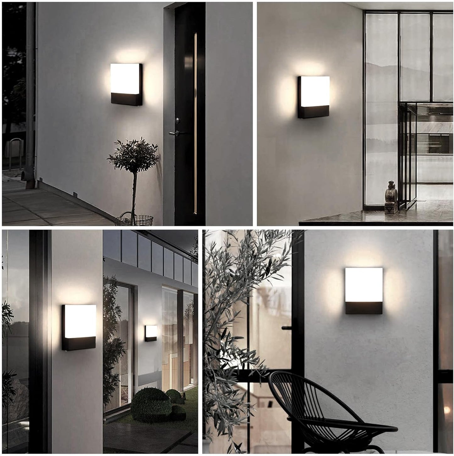 Applique Da Parete Esterno 18W Lampada Da Parete Led Esterna Impermeabile IP65 Luce a Muro in Alluminio Esterni Luci Da Parete per Balcone Giardino Veranda Garage Patio 4000K - Bianco Neutre