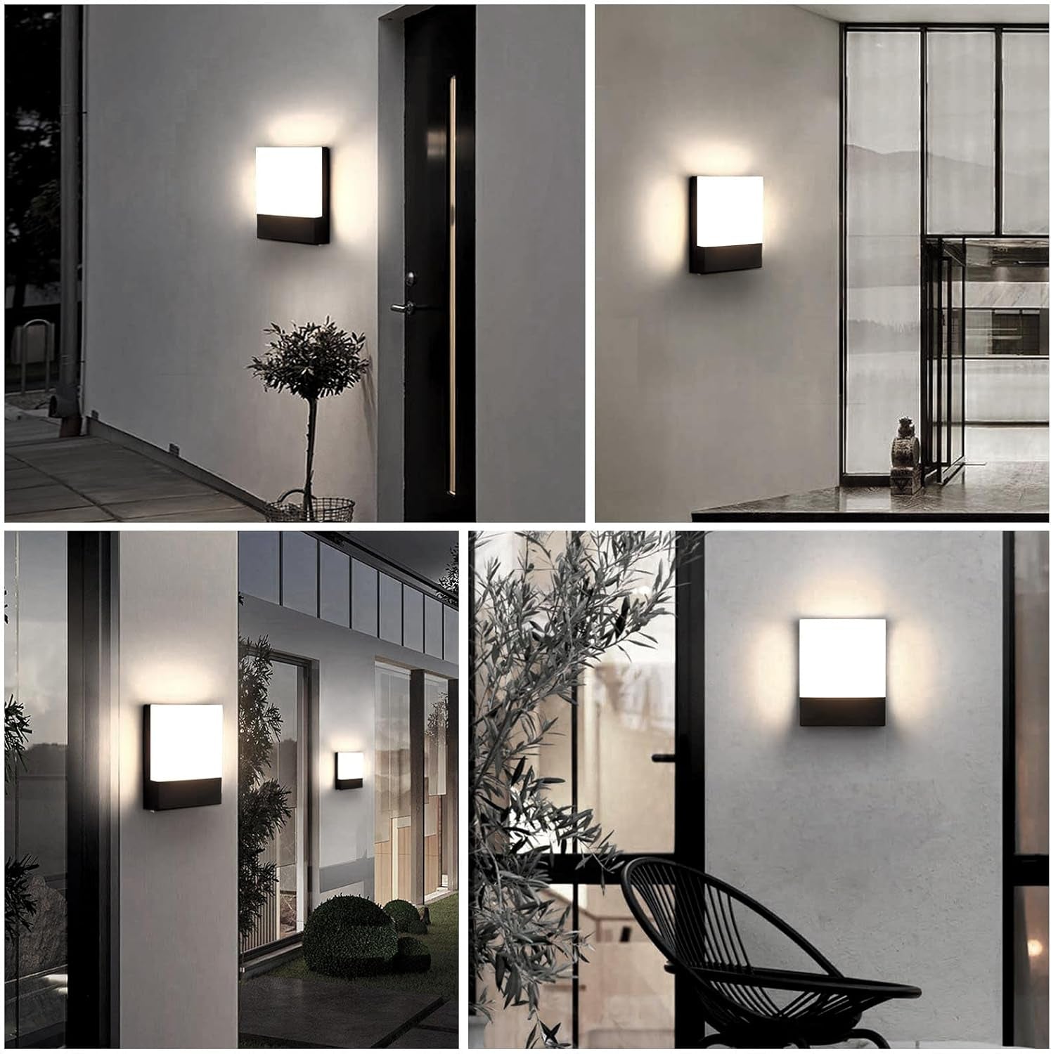 Applique Da Parete Esterno 18W Lampada Da Parete Led Esterna Impermeabile IP65 Luce a Muro in Alluminio Esterni Luci Da Parete per Balcone Giardino Veranda Garage Patio 4000K - Bianco Neutre