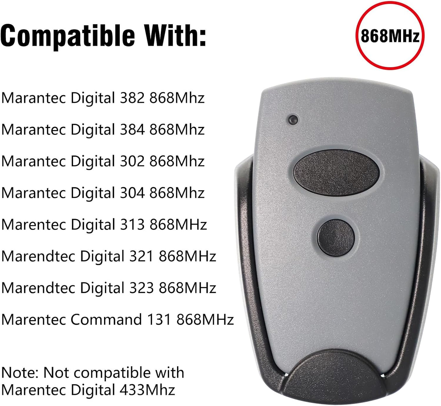 Apriporta Garage, 3 Pezzi, Telecomando per Porta Del Garage, Compatibile Con 868 Mhz Marantec Digital 302,304,382,384,313,321,323, Telecomando 131