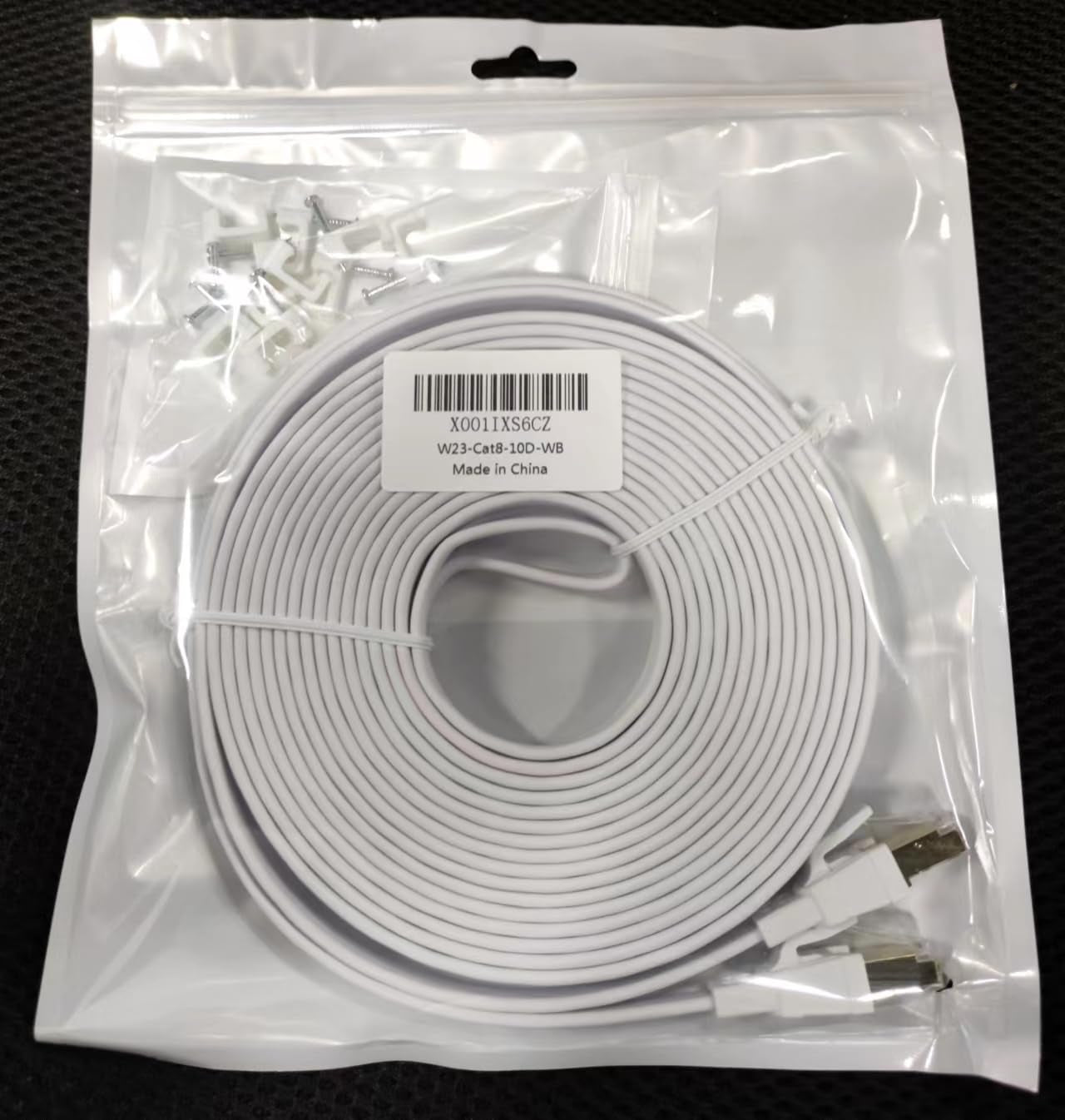Cavo Ethernet 10 Metri, Cat 8 Cavo Lan 10M Schermato Cavo Di Rete Alta Velocità Fibra Bianco 40Gbps 2000Mhz Cavo Internet 10 Mt Lungo RJ45 Gigabit Filo Lan per Router, Modem, PS4/5 (10 Clips)