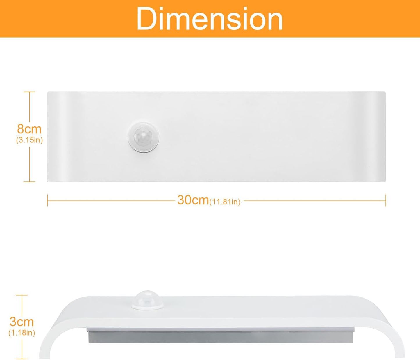 Applique Da Parete Interno Moderno, 16W Con Sensore Di Movimento Lampada Led Da Parete, 3000K Bianco Caldo Lampada Da Muro, per Soggiorno, Scala, Corridoio, Illuminazione per Interni, Bianco