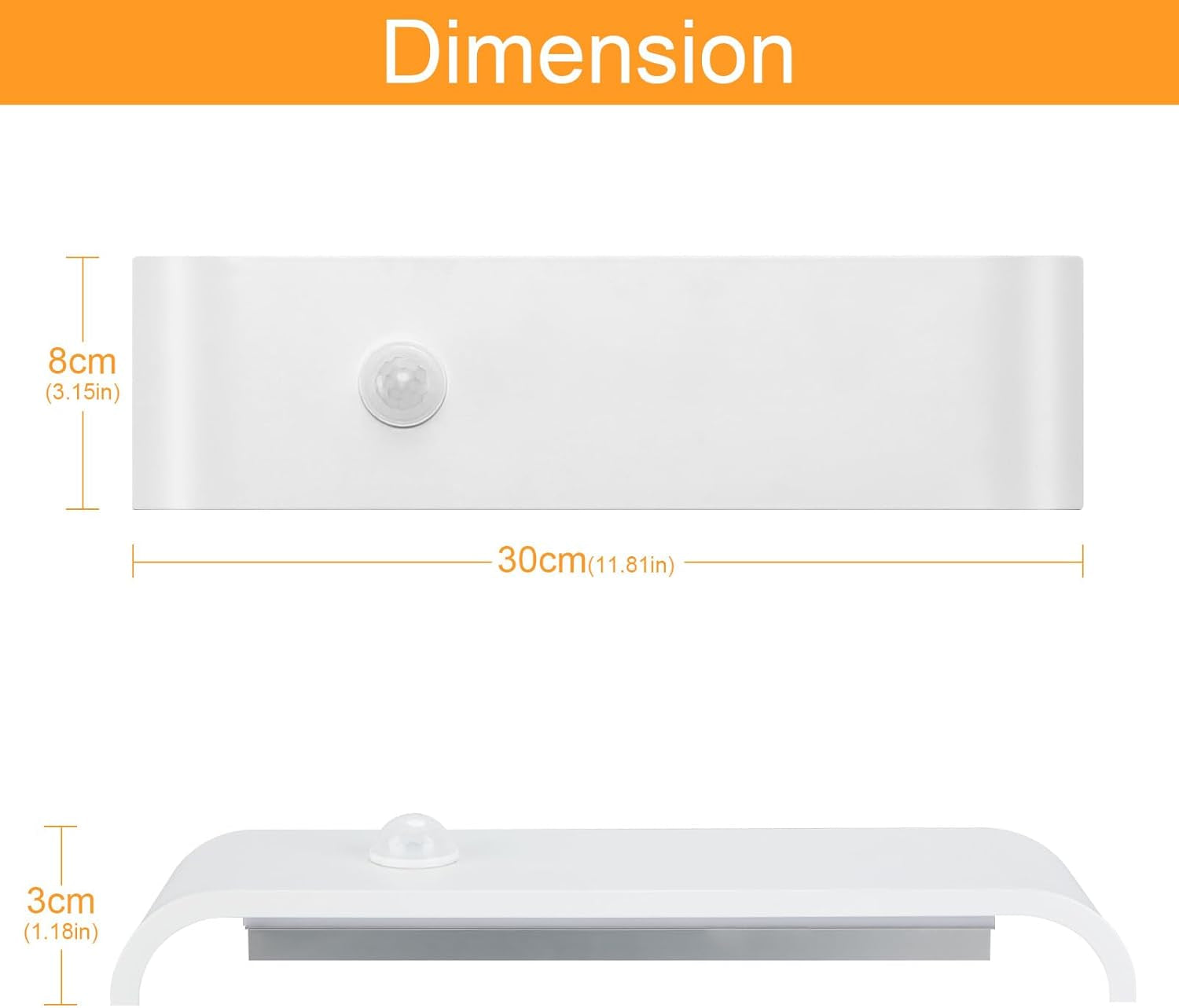 Applique Da Parete Interno Moderno, 16W Con Sensore Di Movimento Lampada Led Da Parete, 3000K Bianco Caldo Lampada Da Muro, per Soggiorno, Scala, Corridoio, Illuminazione per Interni, Bianco